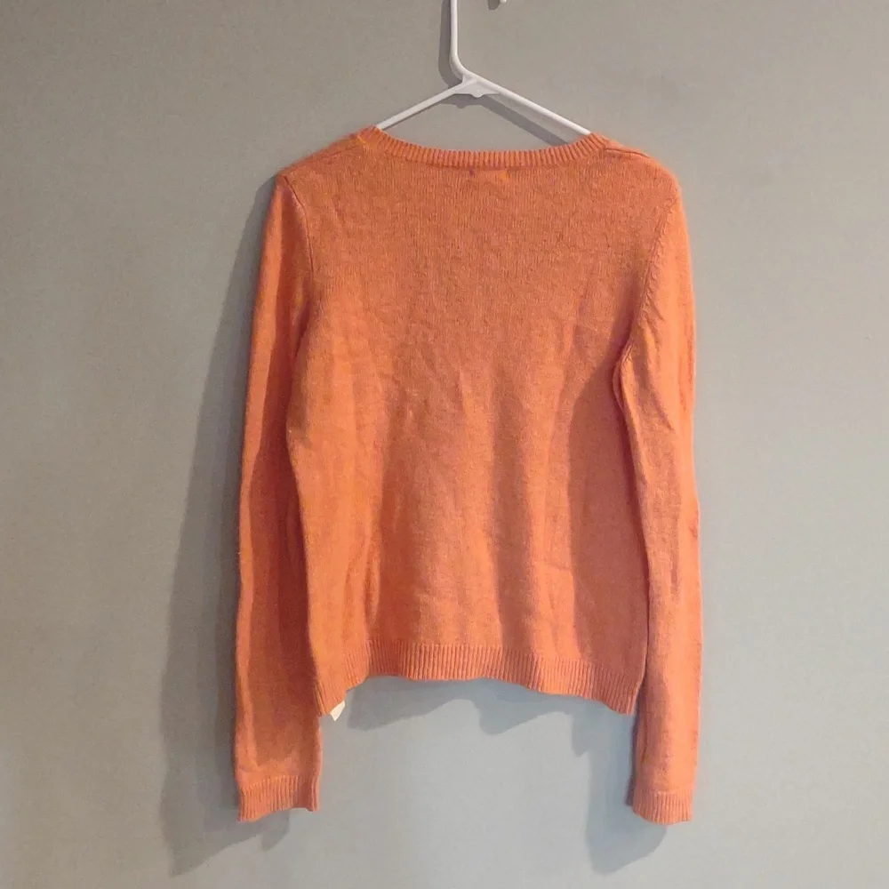 American Eagle Outfitters Women's Large Vibrant Orange V-neck Sweater‎